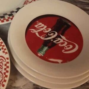 Coca Cola Red and White Retro Dinnerware Set Of 3